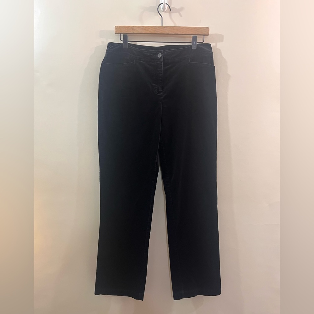 Eileen Fisher Women's Small Slim Straight Leg Velvet Pants Black